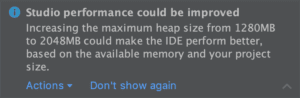 The memory settings, which let you configure maximum amount of RAM for Android Studio processes.